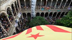 Concentraciones de los estudiantes en Barcelona en apoyo al referendo