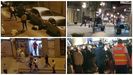 Capturas de vídeos de peleas durante los últimos meses. De arriba a abajo y de izquierda a derecha, en Viveiro, A Estrada, A Coruña y Sarria.