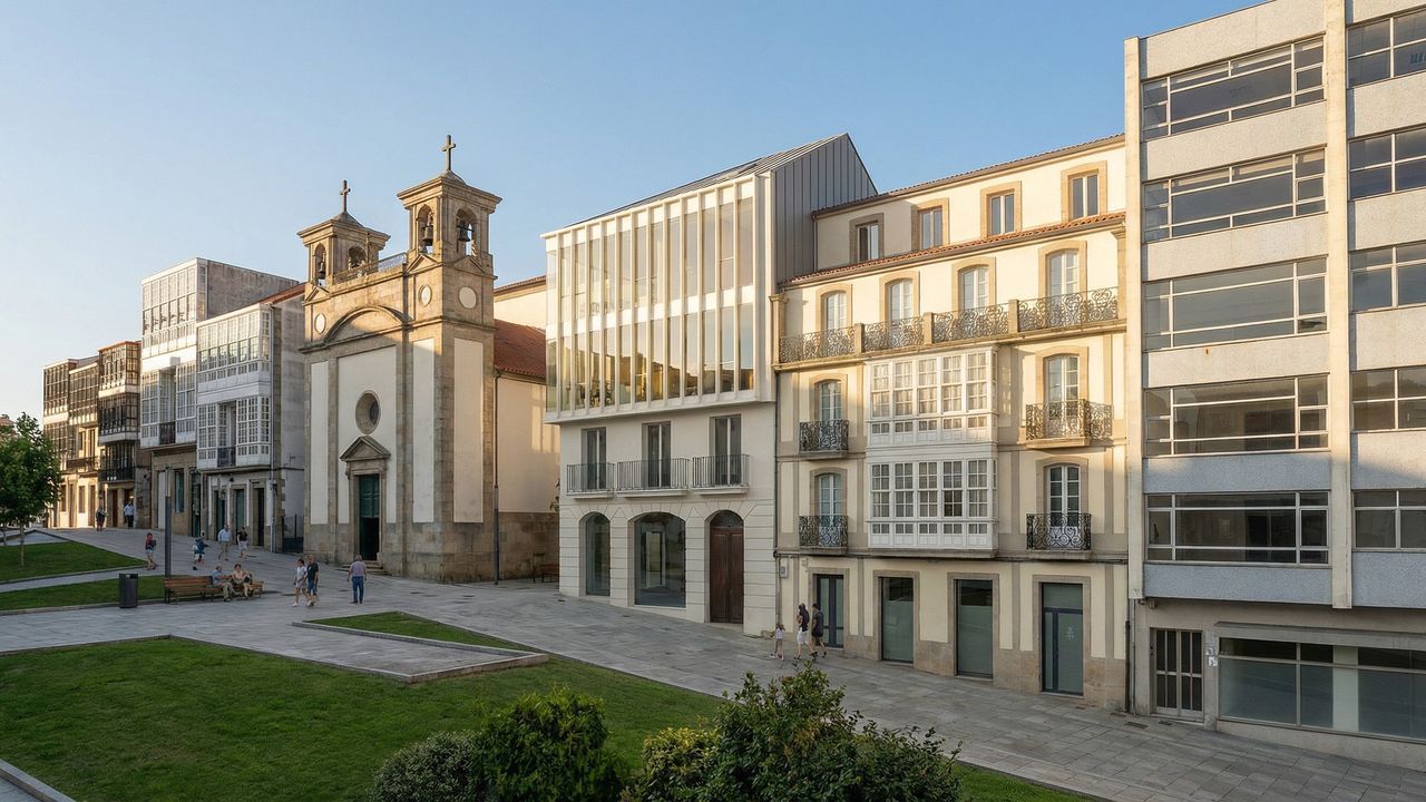 As� ser� el nuevo edificio de Nuvoo en Amboage: galer�as de madera y vidrio y balcones de forja.Ilustraci�n del edificio Bradbury.
