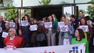 Medio centenar de funcionarios de Justicia se manifestaron este jueves en Lugo.