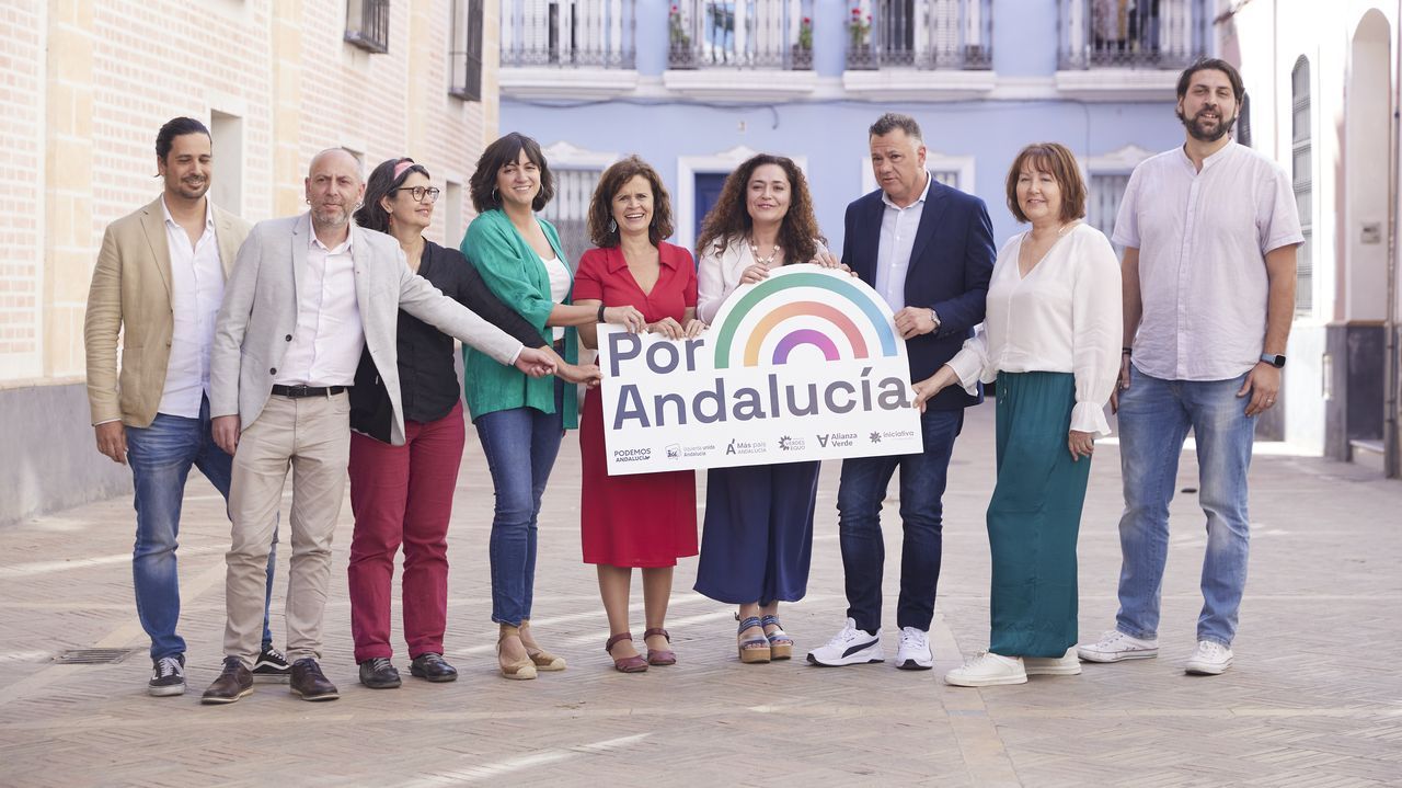 Miembros de la coalición Por Andalucía y Podemos en la presentación de la nueva formación para las elecciones andaluzas