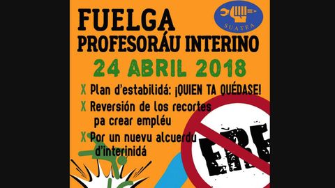 Cartel de la huelga de interinos docentes