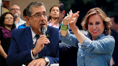Bernardo Arévalo, candidato del Movimiento Semilla; y Sandra Torres, de Unidad Nacional de la Esperanza