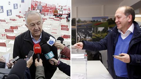 Mndez Romeu y Leiceaga votando en A Corua y en Santiago