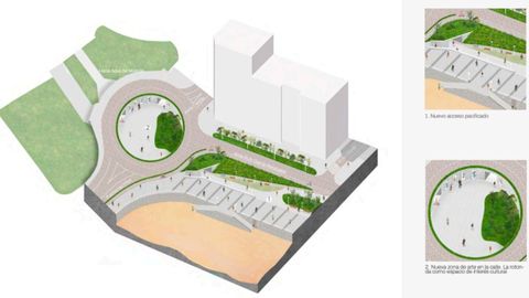 proyecto reforma muro san lorenzo gijon.Ordenación del entorno de la rotonda del Molinón, que se plantea como una nueva zona de interés artístico