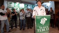 Tomas Guitarte, de Teruel Existe, tras conocer que haba sido elegido diputado, en noviembre del 2019