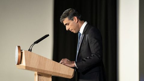 British Prime Minister Rishi Sunak during an appearance in London