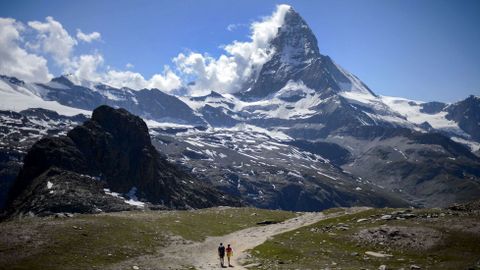 La montaa suiza de Matterhorn, donde se cumplen 150 aos desde la primera escalada.
