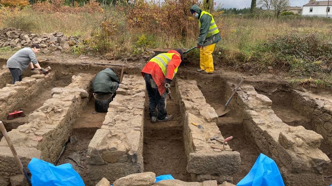 Esta es la cloaca romana de Lugo que se podr visitar.Un momento de la tercera campaa de excavaciones en el horreum de Proendos, en diciembre del 2021