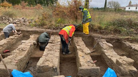 Un aspecto de la nueva campaña de excavaciones que se está llevando a cabo en el yacimiento romano de Proendos