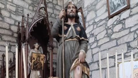 Imagen de san Roque, patrón de Caldas, que sale en procesión todos los 16 de agosto