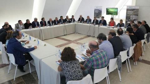 El conselleiro de Cultura, Romn Rodrguez, se entrevist con los 21 alcaldes de Ribeira Sacra