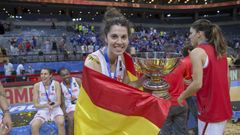 La imgenesde Bea Snchez en la celebracin del oro en el Eurobasket