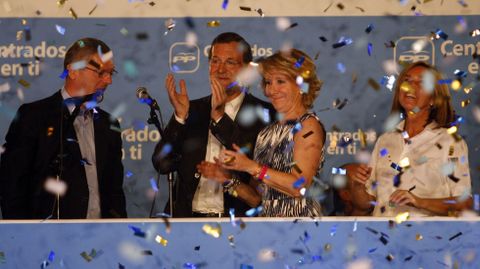 En  el 2011, celebrando la victoria en las municipales y autnomicas en Madrid. 