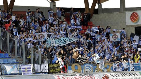 En la ltima temporada en segunda divisin, el partido en Soria ante el Numancia fue un espectculo de aficionados deportivistas en las gradas. Mayo de 2014