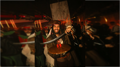 El jugador del Celta Borja Iglesias, con la tarta de cumplea�os y caracterizado como Jack Sparrow.