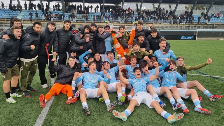 El Celta Juvenil A firma una histórica goleada ante el Solares (13-0) y se proclama campeón