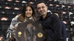 Nuria Cunillera y Xavi Hernández.Nuria Cunillera y su marido, el entrenador del Barcelona Xavi Hernández