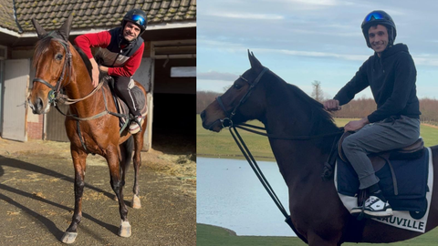Cristian Hermo y Mois�s Came�n trabajan entrenando y cuidando caballos de carreras en Francia