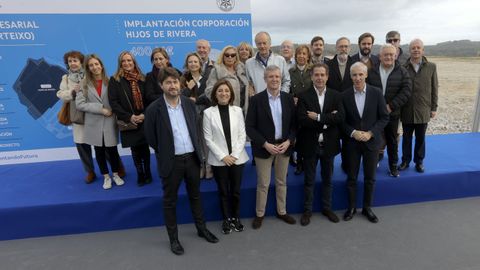Inauguración del arranque de las obras de la fábrica de Estrella Galicia en Morás, Arteixo