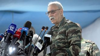 El reelegido l�der del Polisario, Brahim Gali, el pasado mes de diciembre en Tinduf