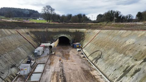 La boca norte del nuevo túnel ferroviario de Oural, en una fotografía de finales de enero de este año
