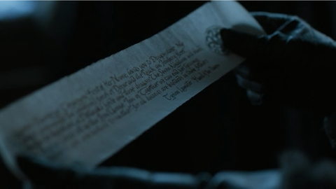 Misiva de Tyrion a Invernalia en el episodio 7x02 de Juego de Tronos