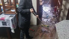 Inundacin en la casa de Divina Freire, en Narn
