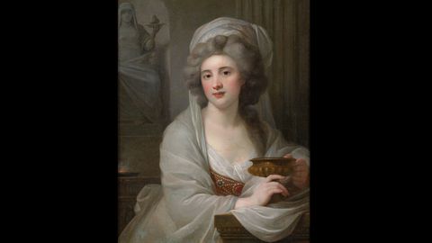 Retrato de la condesa Sophie de Witt, luego Potocka, como vestal. De Giovanni Battista Lampi. Coleccin Villagonzalo