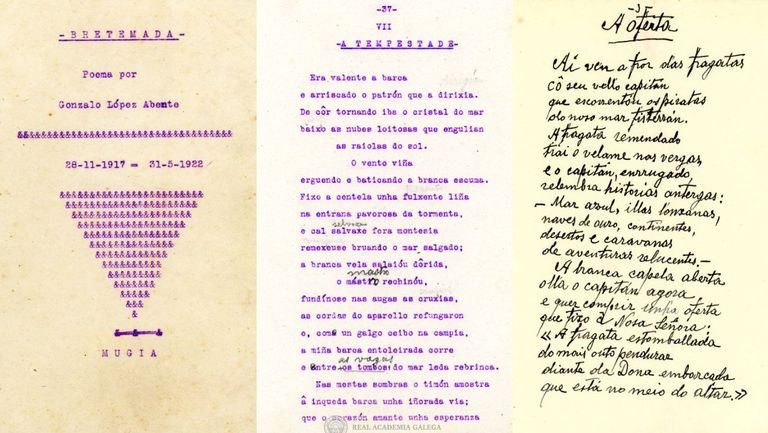 Poemas mecanoscritos e manuscritos de López Abente
