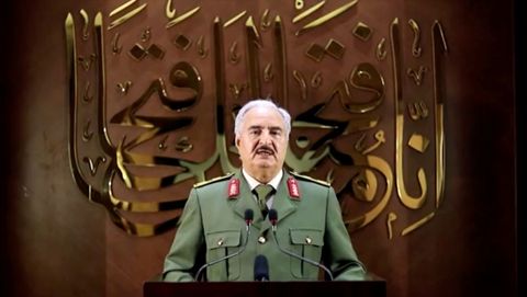 El mariscal Jalifa Haftar grabó su alocución en un lugar sin especificar de Libia