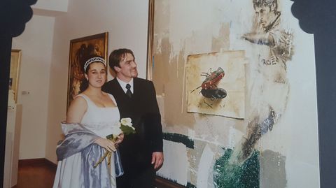 Amada y Emilio, boda en el Museo do Celta en Balados en el 2000