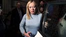 La lder de Hermanos de Italia y futura primera ministra italiana, Giorgia Meloni, el pasado 29 de septiembre, saliendo de la Cmara Baja en Roma