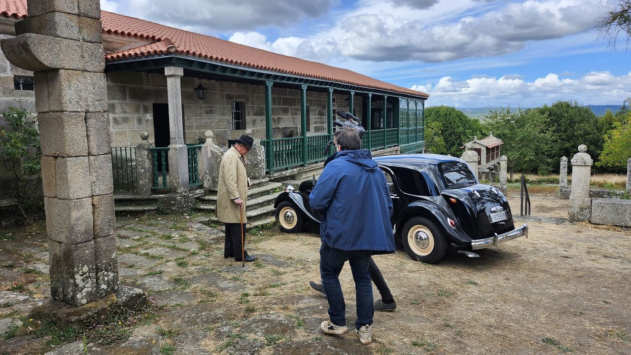 Detalle da rodaxe do documental �Ram�n Otero Pedrayo. Dereito � paisaxe� no pazo de Trasalba no mes de setembro do 2025.