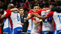 Celebraci�n gol del Sporting
