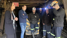 Adri�n Pumares, junto a los mineros encerrados