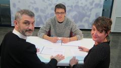 Errejón junto a Óscar Urralburu y María Giménez, hasta ahora responsables de Podemos en Murcia
