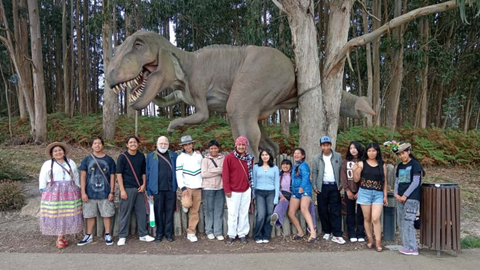 El grupo escolar Kusi Kawsay en su visita al MUJA