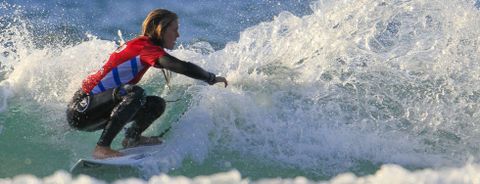 La surfista vasca Leticia Canales hizo una gran competicin en aguas de Pantn. 