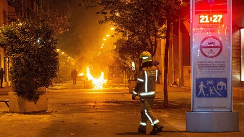 Estado en que ha quedado el centro de Logroño tras los disturbios