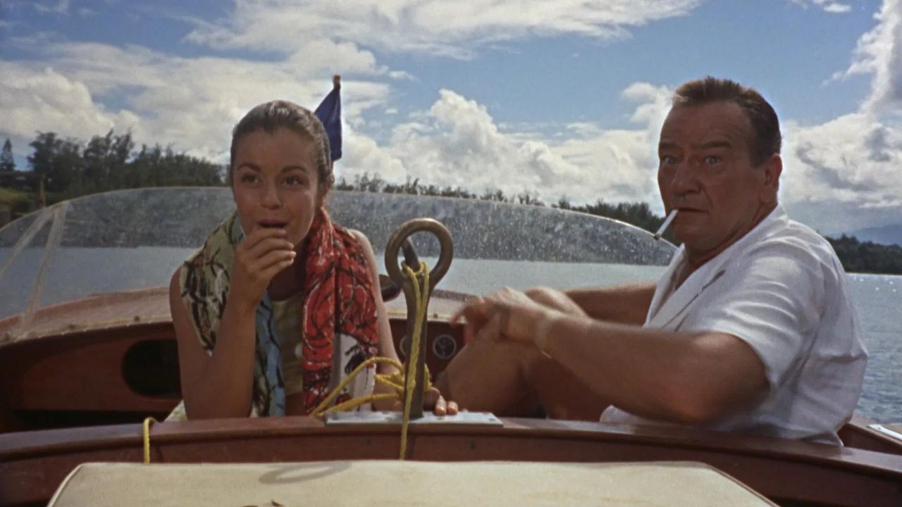 Elizabeth Allen y John Wayne, en �La taberna del ingl�s�