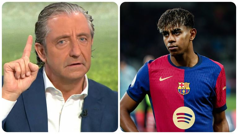 Josep Pedrerol y Lamine Yamal, futbolista del Barcelona
