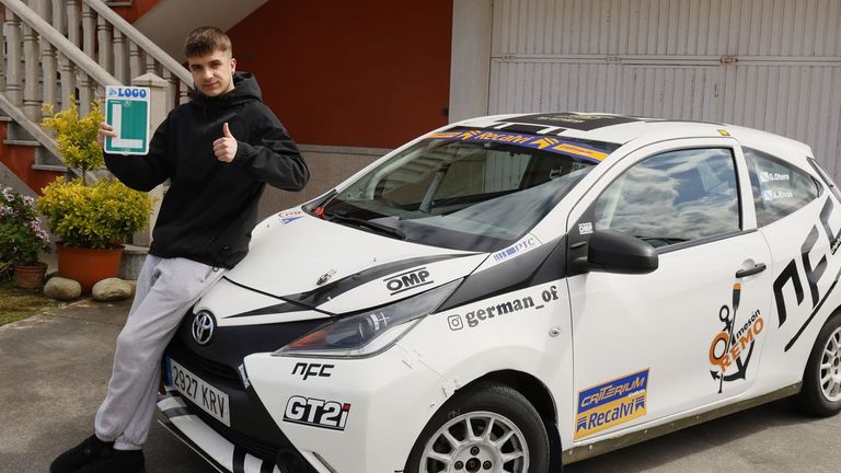 Germán Otero, 18 años y ocho días con carné de conducir para debutar en los ralis: <span lang=