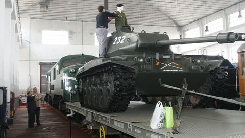 En el museo ferroviario de Monforte se exhibe desde el 2013 una plataforma de transporte de carros de combate y un tanque estadounidense de 1951 que perteneció al Ejército español 
