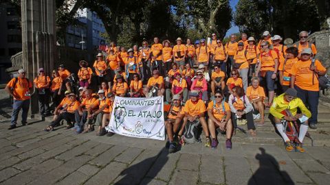 Peregrinos de la isla de La Palma pasan por Pontevedra haciendo el Camino de Santiago