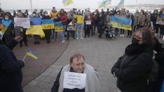 Decenas de personas, en su mayora ucranianos residentes en Asturias, se han concentrado este viernes en Gijn para pedir a la Unin Europea que apoye a Ucrania a parar la invasin rusa