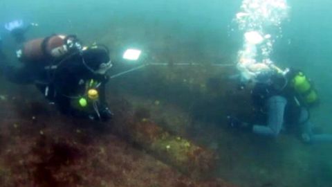 Imagen del sondeo submarino realizado en 2013 para identificar restos de un buque de la Armada Invencible.
