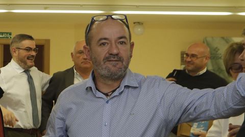 Basilio Otero, días atrás, en la Interfederativa de la Cofradías del Cantábrico Noroeste celebrada en Burela