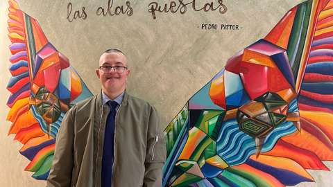 Juan Jos Castrilln en la AsociacinSndrome de Down Teima (Ferrol).