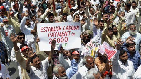 Manifestacin en la ciudad paquistan de Lahore